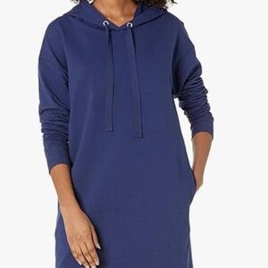 Woman’s Long Sleeve Hooded Mini Sweatshirt Dress